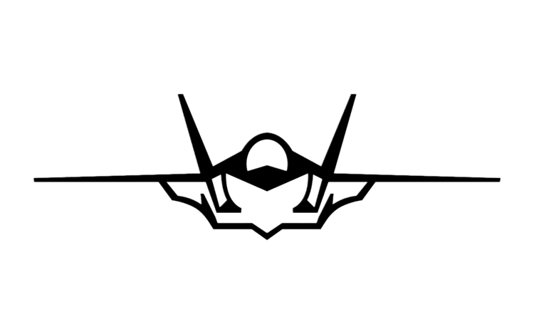 Head on graphic of a fighter jet by Brian Goff from Vecteezy